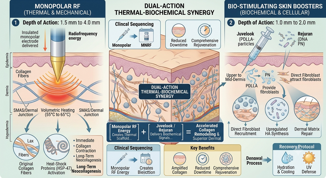 The Energy + Booster Synergy: Combining Monopolar RF with Bio-Stimulating Injectables
